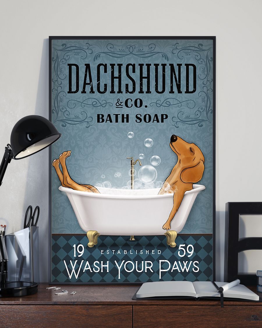 Dachshund Bathtub Canvas - Gifts for Dog Lover | Puppies Home Room Wall Art - MostSuit