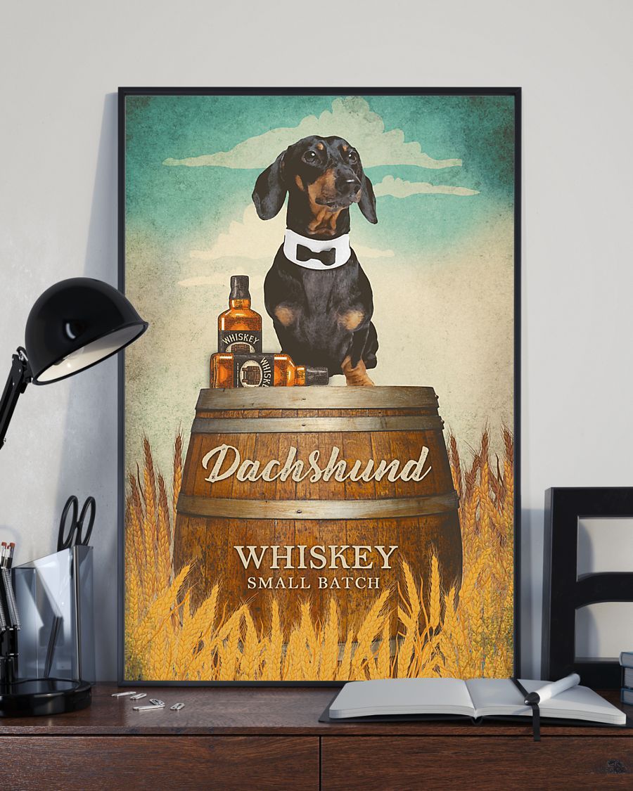 Dachshund Whiskey Small Batch Canvas - Gifts for Dog Lover | Puppies Home Room Wall Art - MostSuit