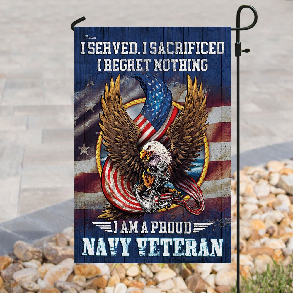 I Am A Proud Navy Veteran Flag