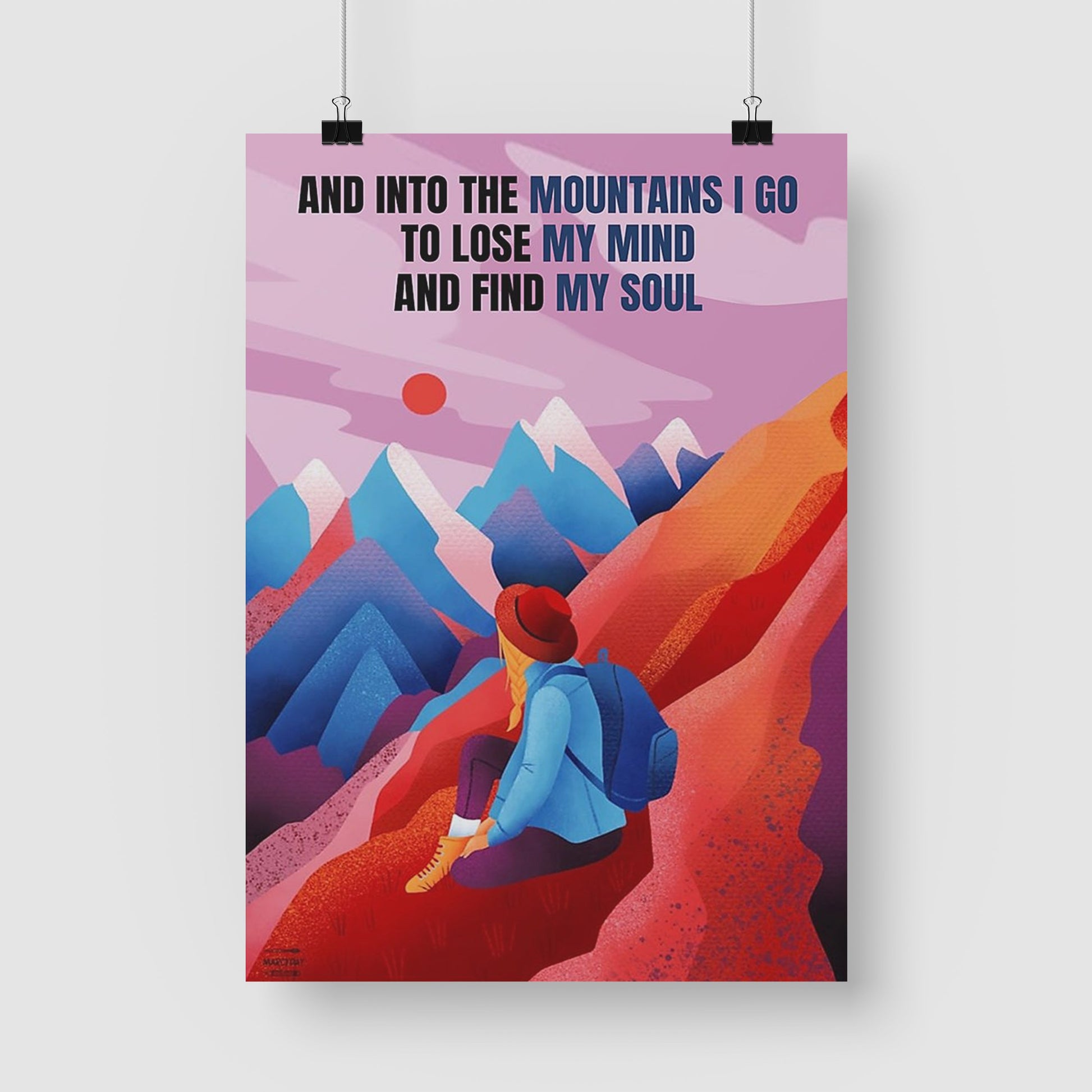 Hiking Canvas Prints Into The Mountain I Go Lose My Mind And Find My Soul Vintage Wall Art Gifts Vintage Home Wall Decor Canvas - Mostsuit