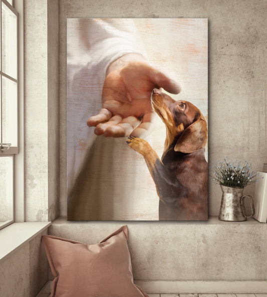 Dachshund Take My Hand Canvas - Gifts for Dog Lover | Puppies Home Room Wall Art - MostSuit