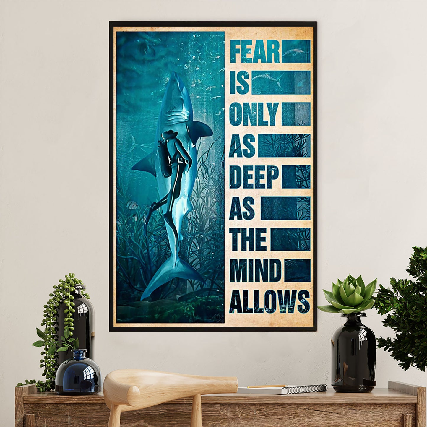 Scuba Diving Poster Prints | As Deep As | Wall Art Gift for Scuba Diver