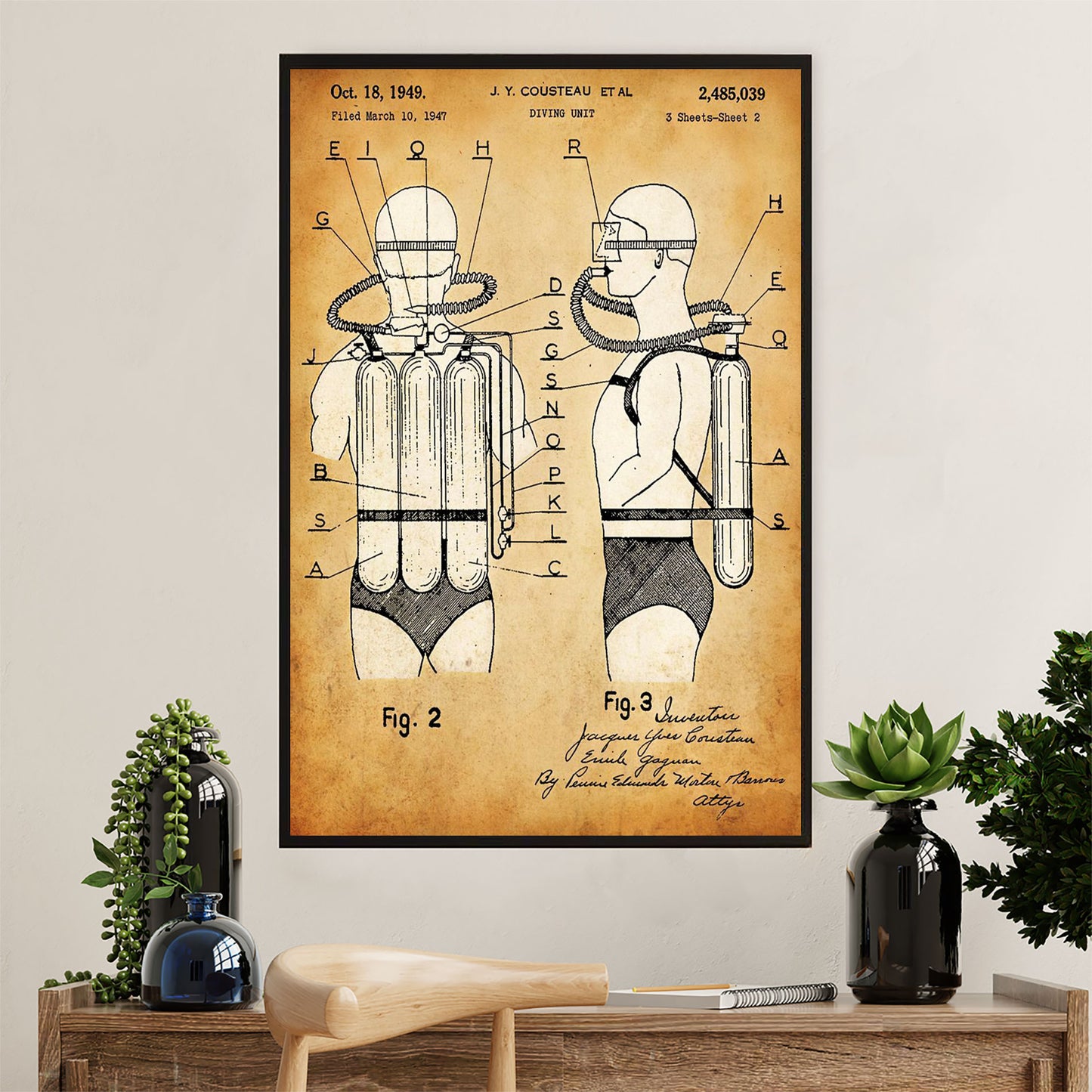 Scuba Diving Canvas Wall Art Prints | Diving Items | Home Décor Gift for Scuba Diver