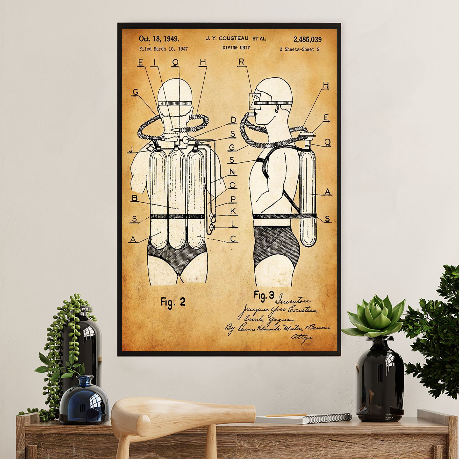 Scuba Diving Canvas Wall Art Prints | Diving Items | Home Décor Gift for Scuba Diver