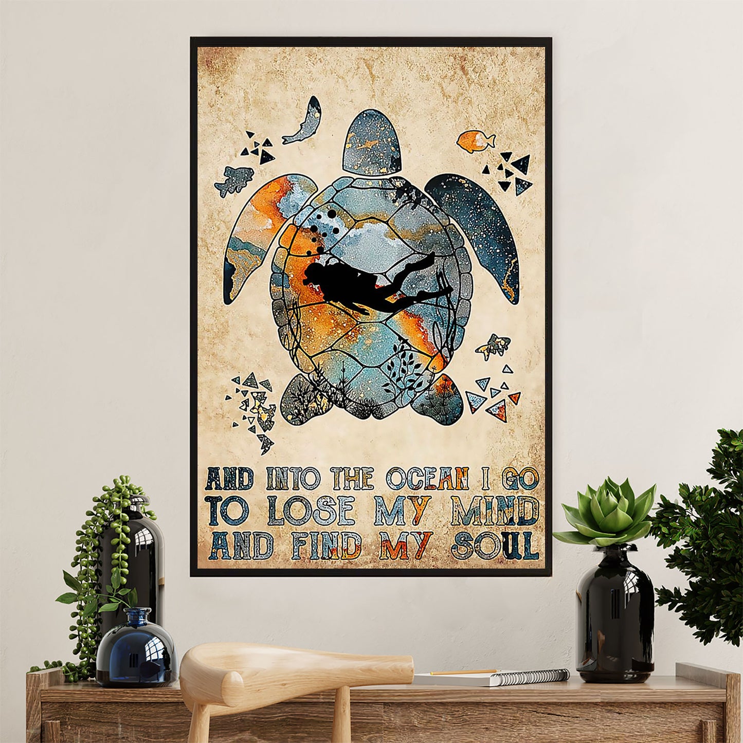 Scuba Diving Canvas Wall Art Prints | Find My Soul | Home Décor Gift for Scuba Diver