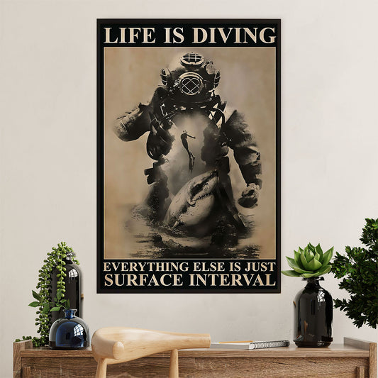 Scuba Diving Canvas Wall Art Prints | Life Is Diving | Home Décor Gift for Scuba Diver