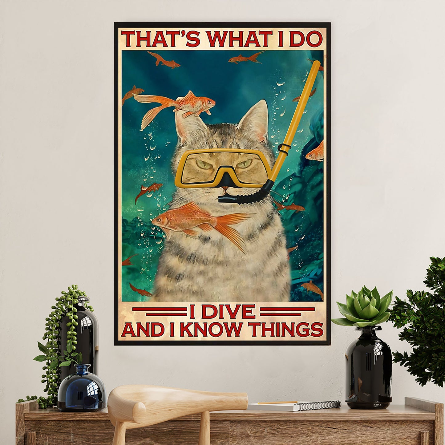 Scuba Diving Poster Prints | I Dive I Know Things | Wall Art Gift for Scuba Diver