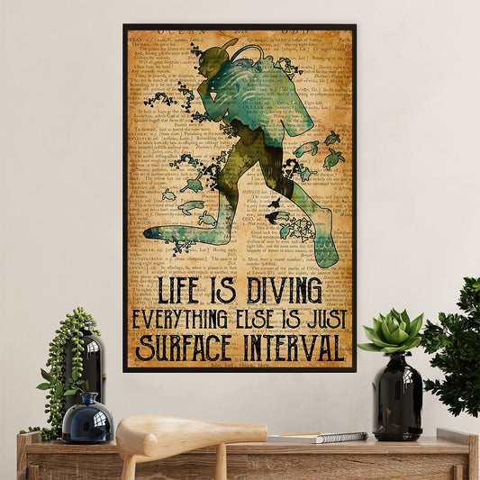 Scuba Diving Canvas Wall Art Prints | Life Is Diving | Home Décor Gift for Scuba Diver