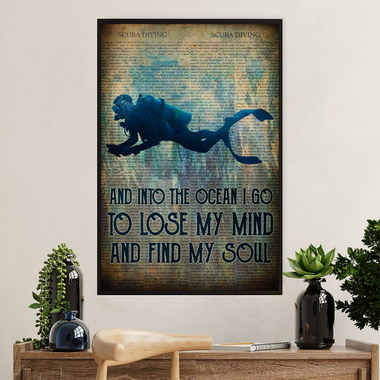 Scuba Diving Canvas Wall Art Prints | Lose My Mind | Home Décor Gift for Scuba Diver