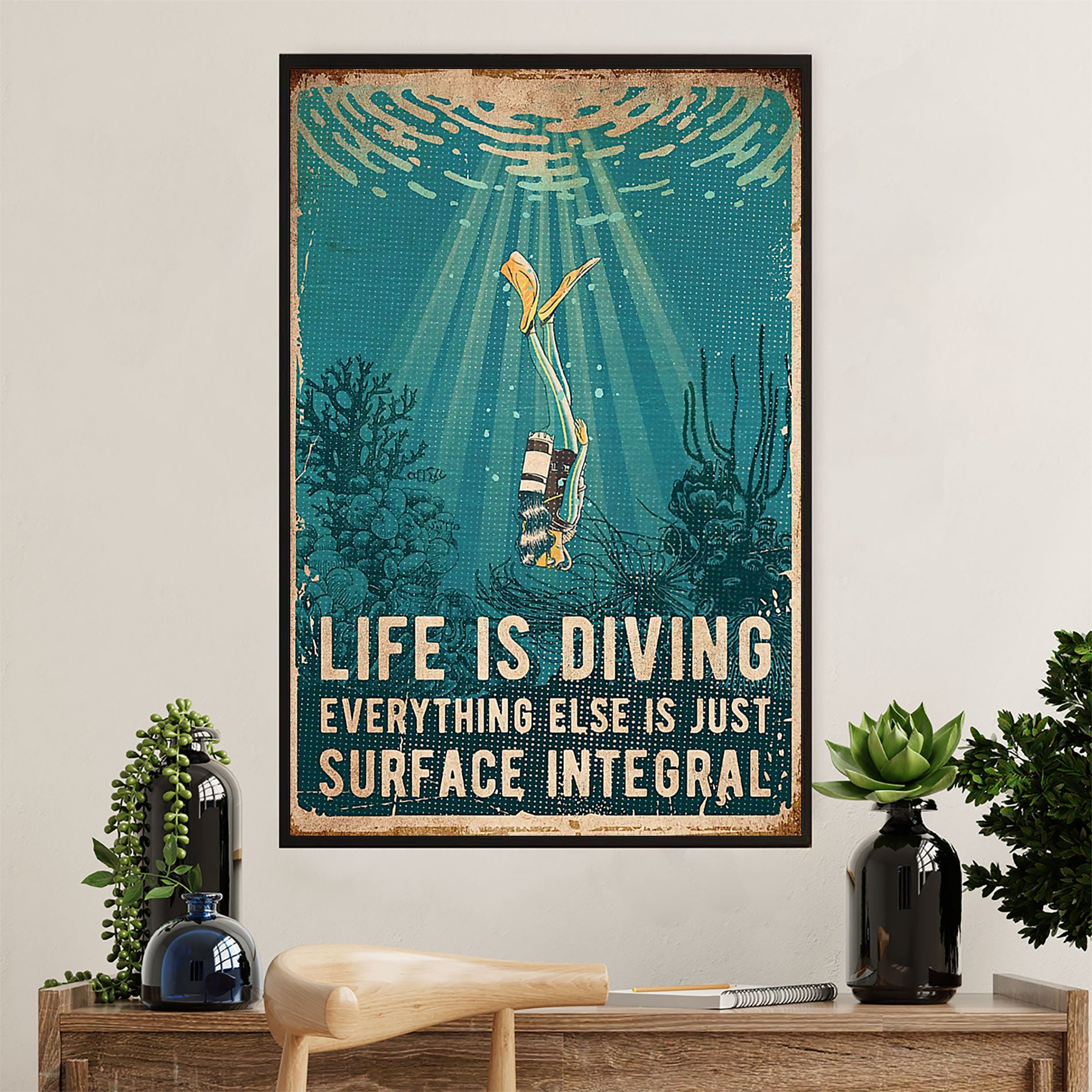 Scuba Diving Canvas Wall Art Prints | Life Is Diving | Home Décor Gift for Scuba Diver