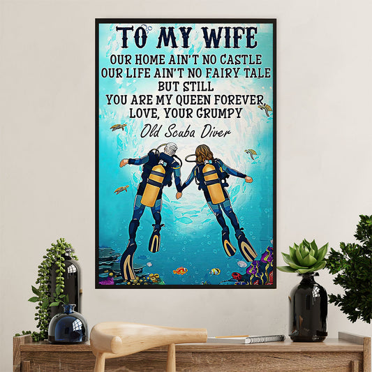 Scuba Diving Poster Prints | From Husband To Wife | Wall Art Gift for Scuba Diver