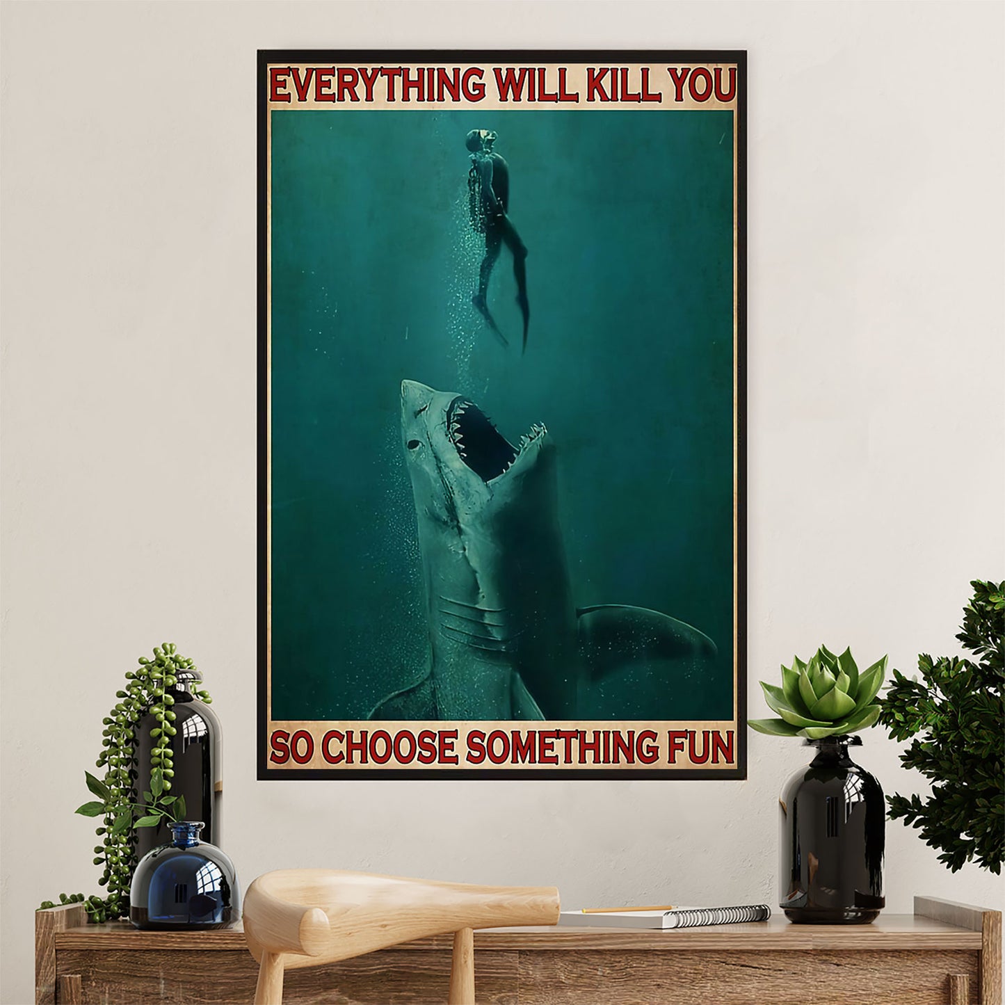 Scuba Diving Poster Prints | Choose Something Fun | Wall Art Gift for Scuba Diver