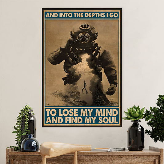 Scuba Diving Poster Prints | Lose My Mind | Wall Art Gift for Scuba Diver
