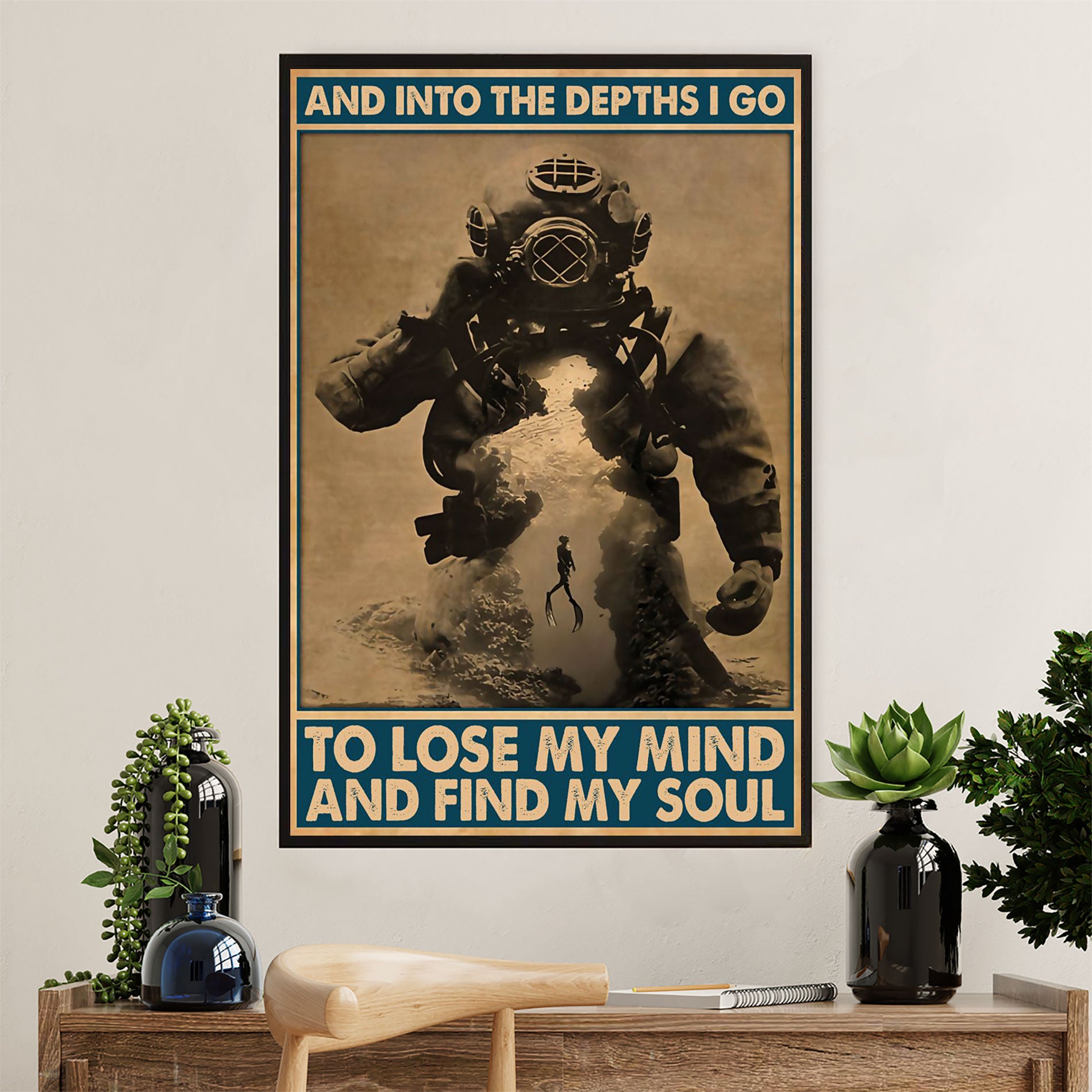 Scuba Diving Canvas Wall Art Prints | Lose My Mind | Home Décor Gift for Scuba Diver
