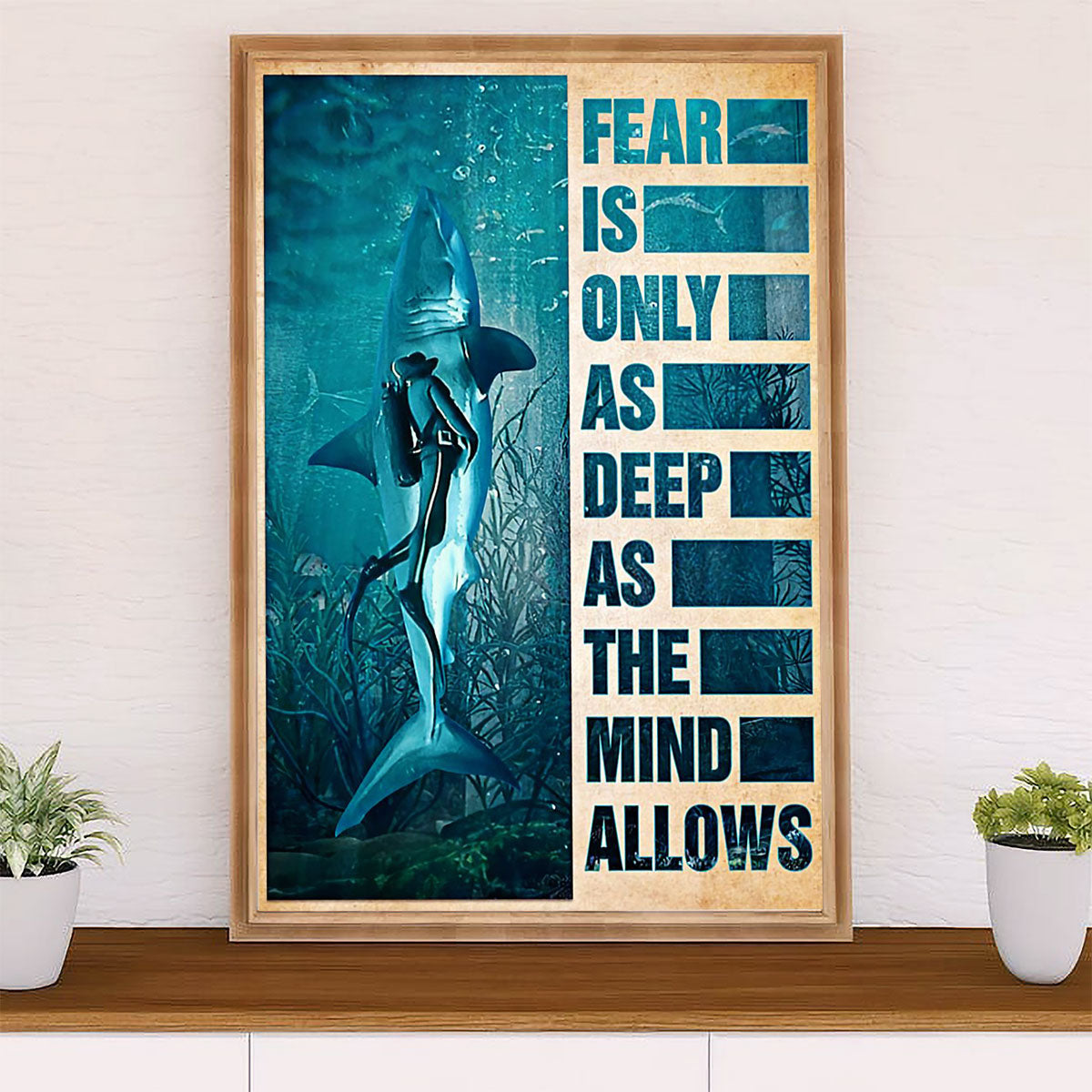 Scuba Diving Canvas Wall Art Prints | As Deep As | Home Décor Gift for Scuba Diver