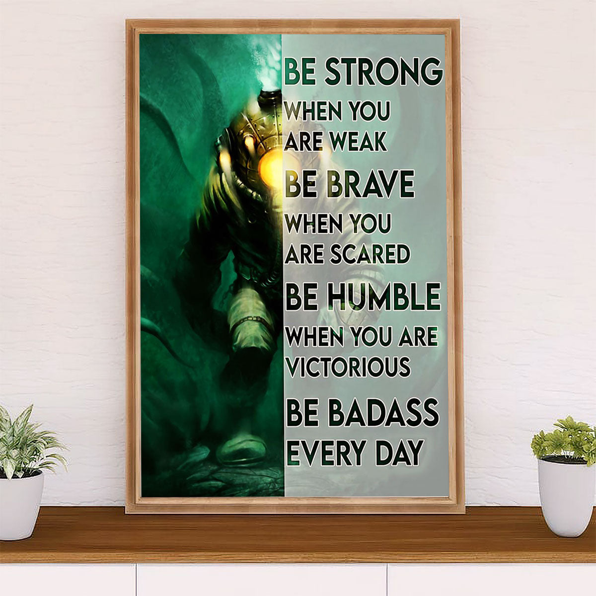 Scuba Diving Canvas Wall Art Prints | Be Strong | Home Décor Gift for Scuba Diver