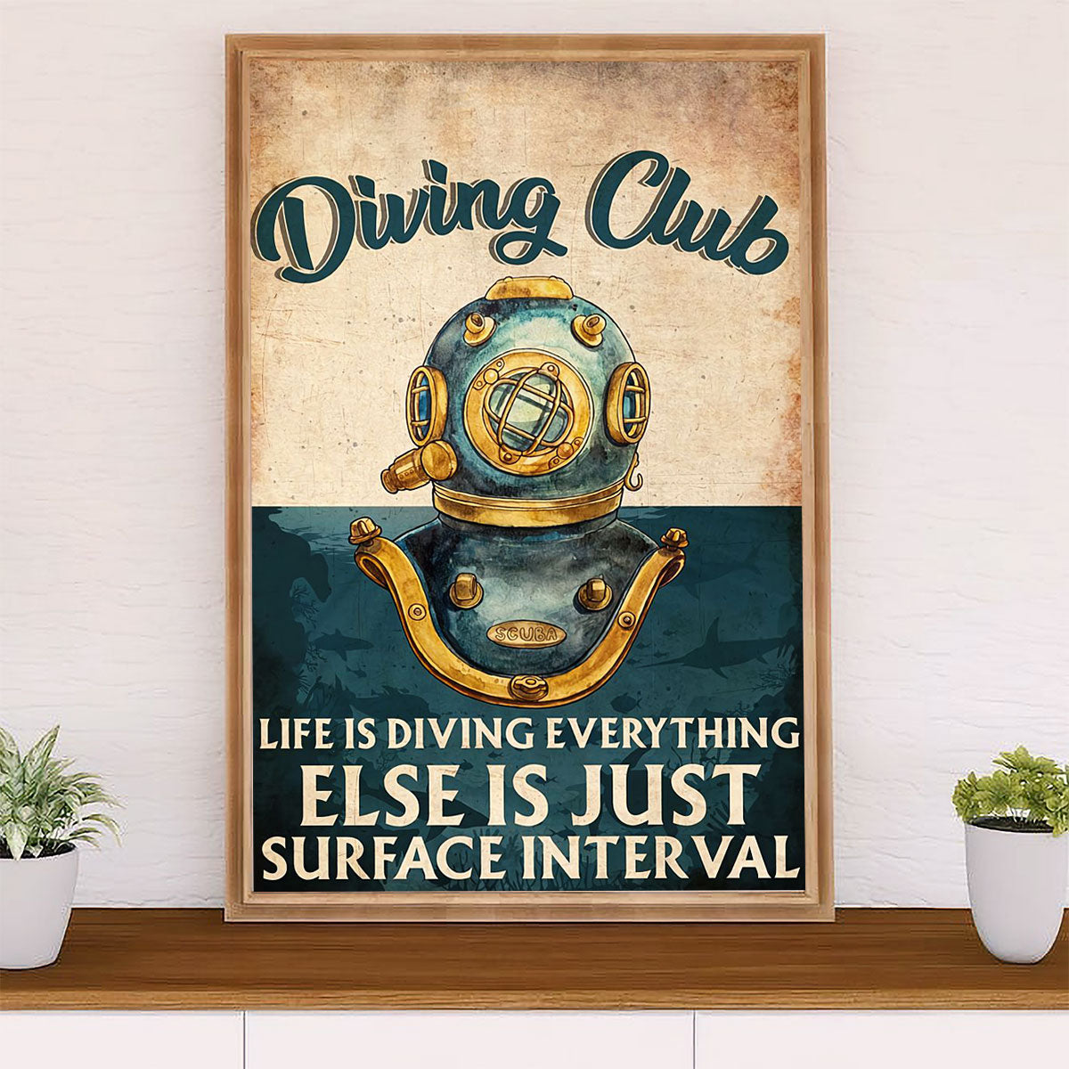 Scuba Diving Canvas Wall Art Prints | Diving Club | Home Décor Gift for Scuba Diver