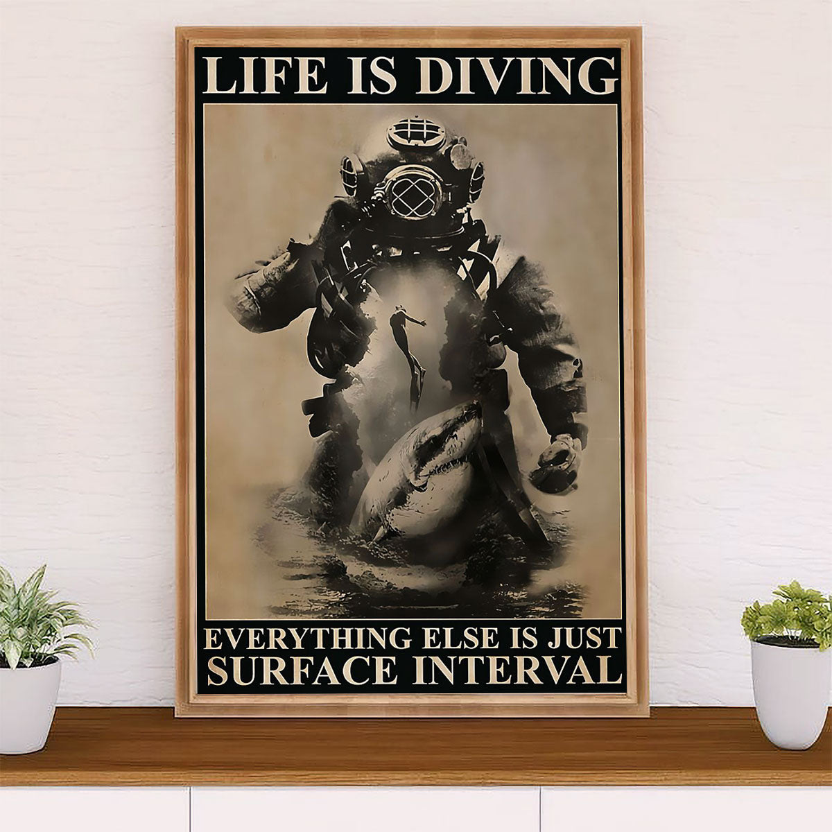 Scuba Diving Canvas Wall Art Prints | Life Is Diving | Home Décor Gift for Scuba Diver