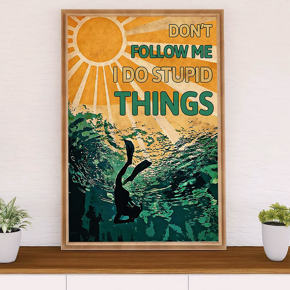 Scuba Diving Canvas Wall Art Prints | Follow Me | Home Décor Gift for Scuba Diver