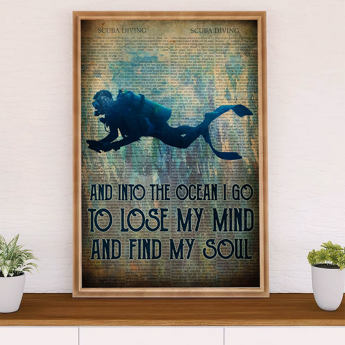 Scuba Diving Poster Prints | Lose My Mind | Wall Art Gift for Scuba Diver