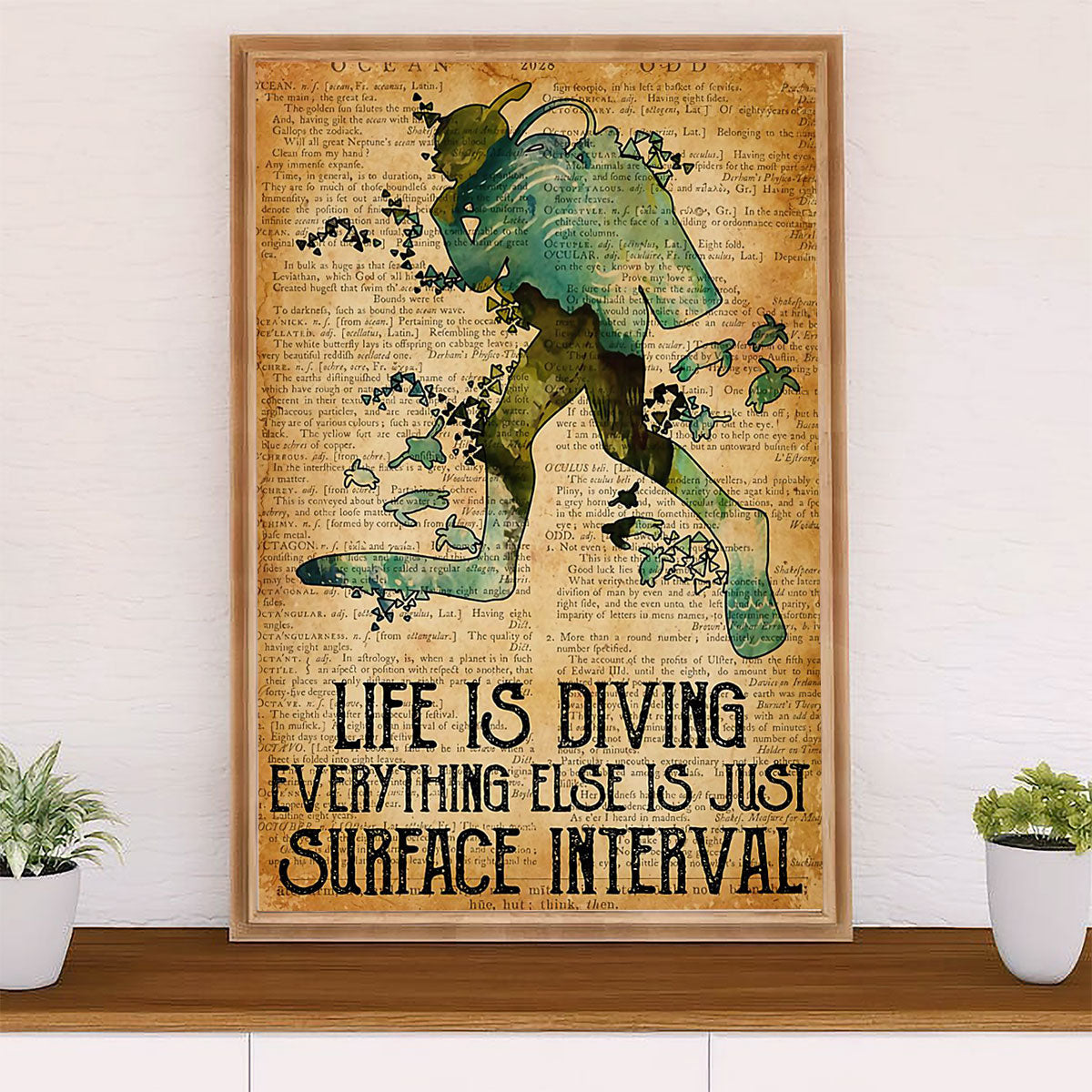 Scuba Diving Canvas Wall Art Prints | Life Is Diving | Home Décor Gift for Scuba Diver