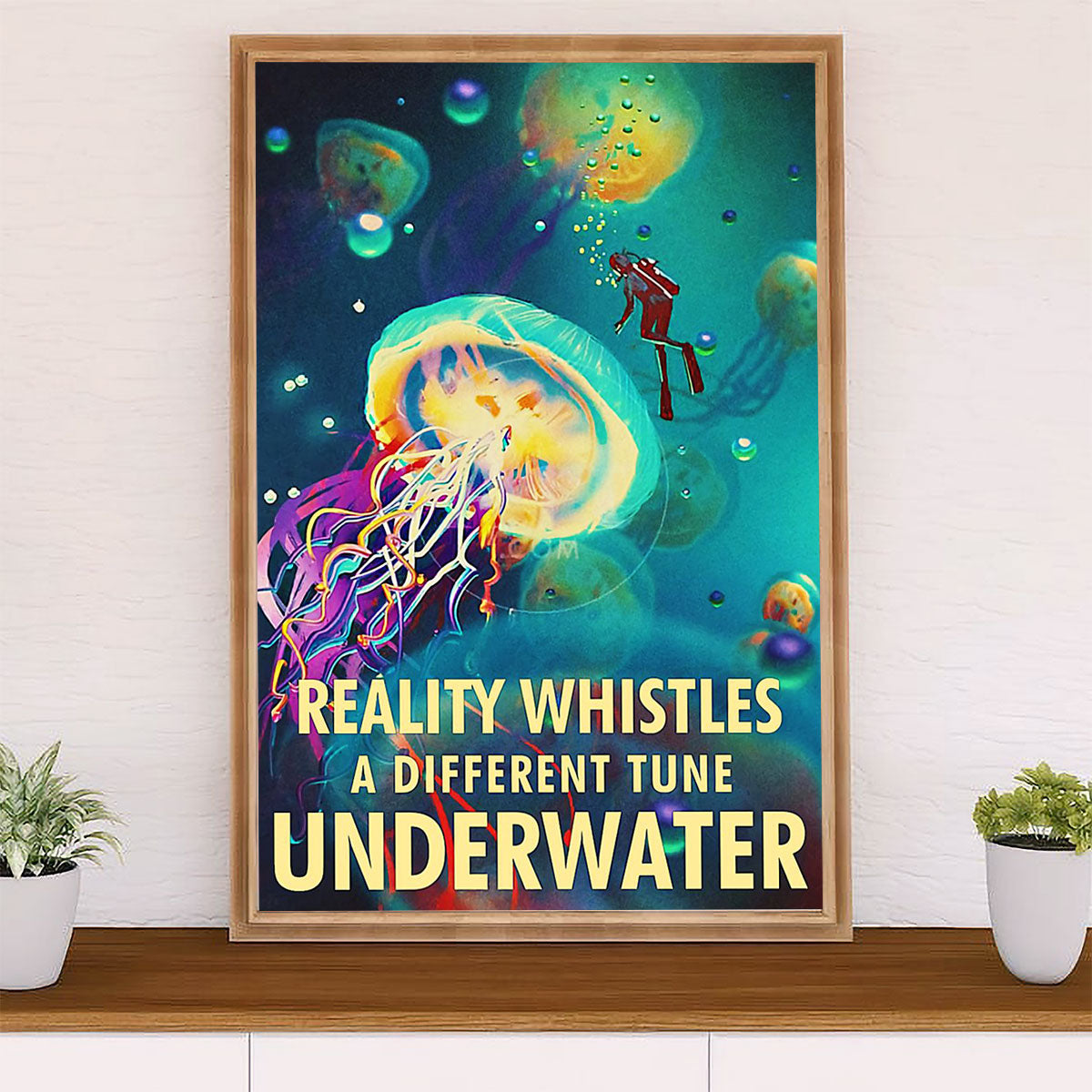 Scuba Diving Poster Prints | Different Tune Underwater | Wall Art Gift for Scuba Diver
