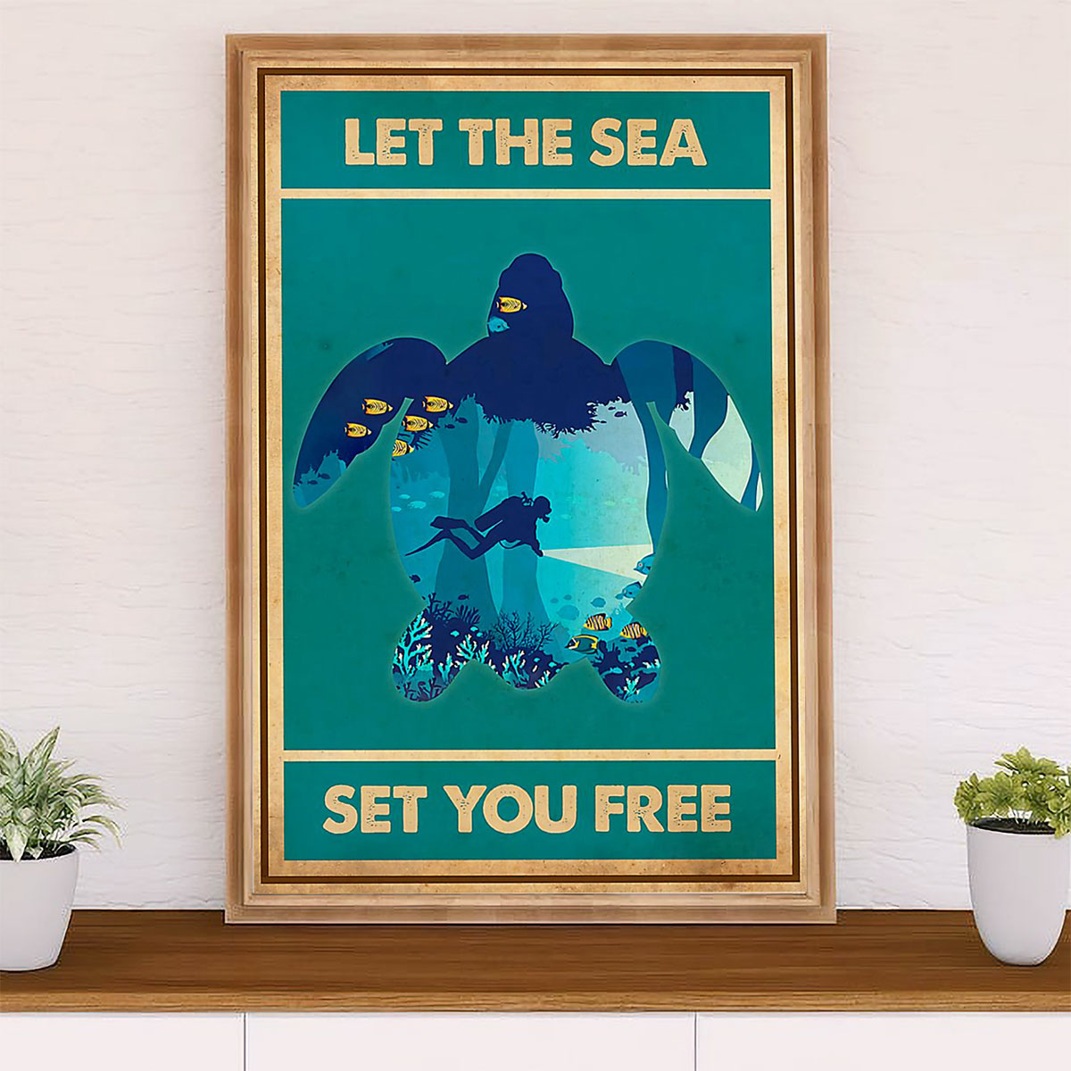 Scuba Diving Canvas Wall Art Prints | Set You Free | Home Décor Gift for Scuba Diver