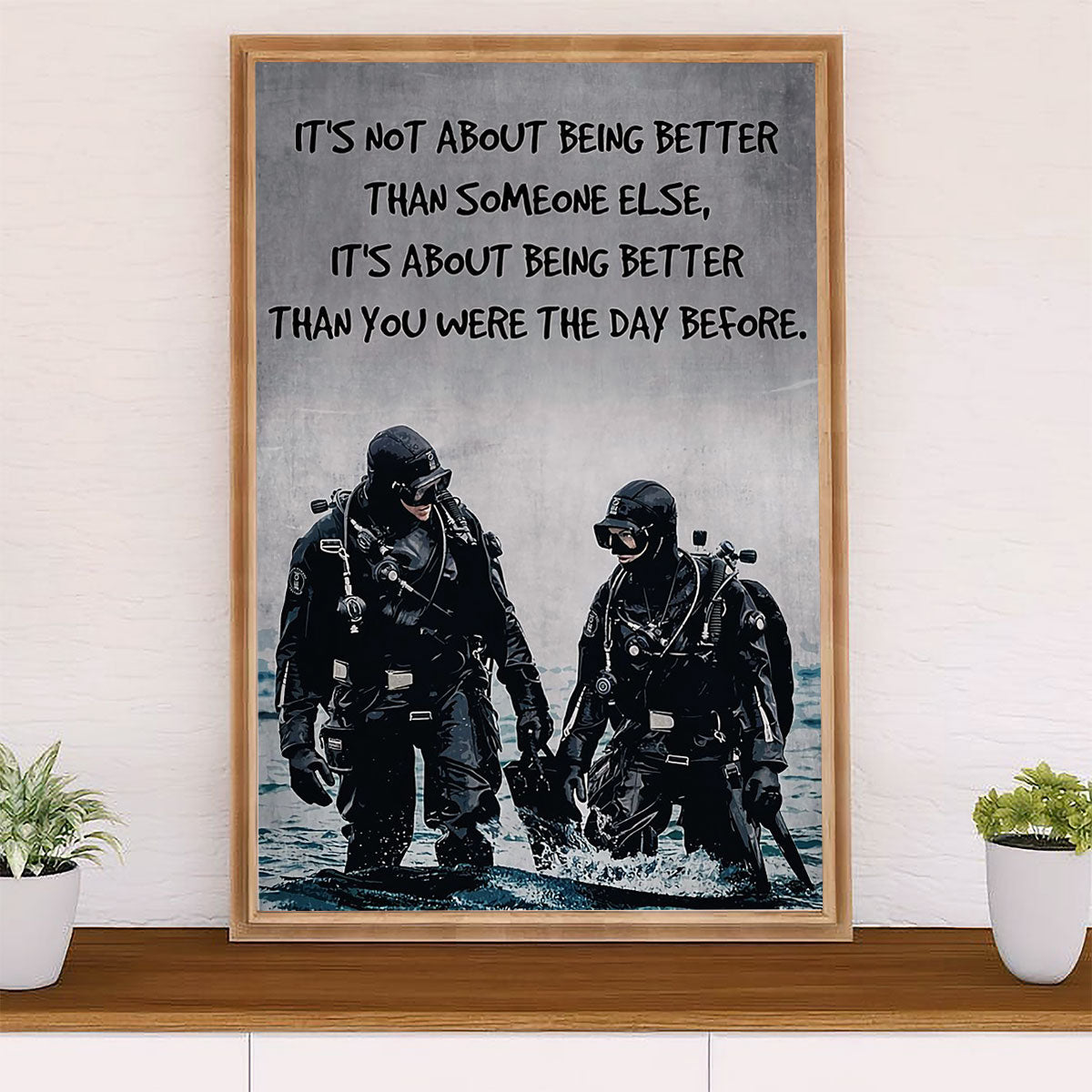 Scuba Diving Poster Prints | Better Than Yesterday | Wall Art Gift for Scuba Diver