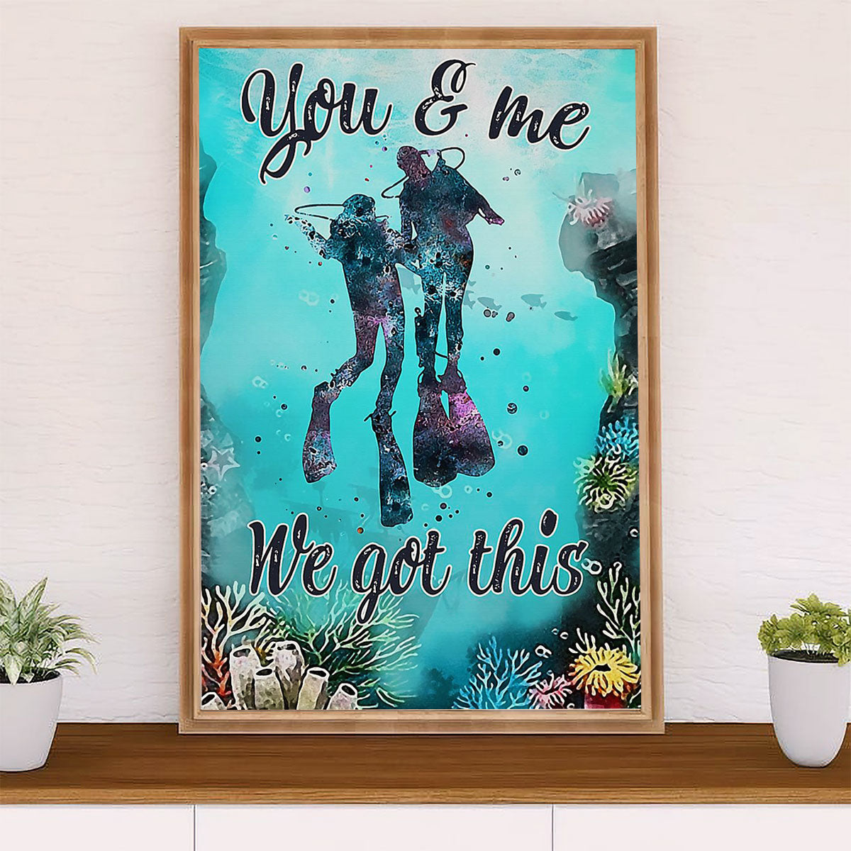 Scuba Diving Canvas Wall Art Prints | Couple We Got This | Home Décor Gift for Scuba Diver