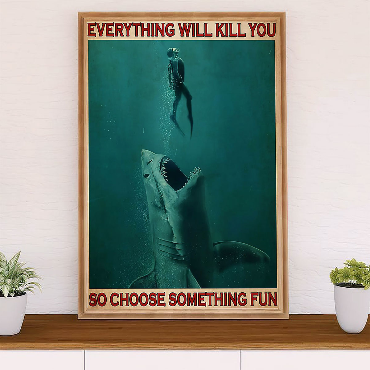 Scuba Diving Canvas Wall Art Prints | Choose Something Fun | Home Décor Gift for Scuba Diver