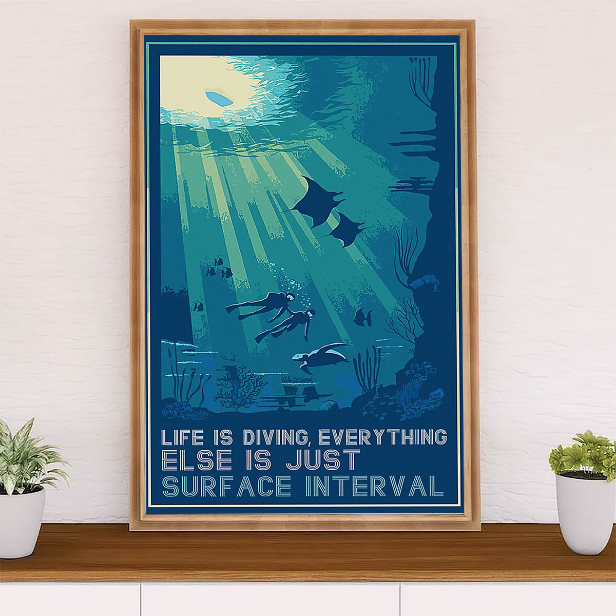 Scuba Diving Canvas Wall Art Prints | Life Is Diving | Home Décor Gift for Scuba Diver