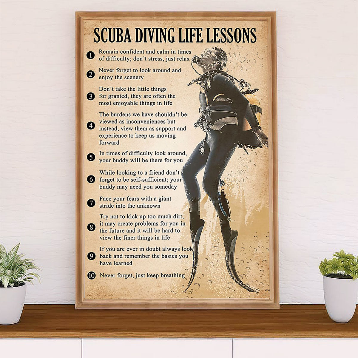 Scuba Diving Canvas Wall Art Prints | Life Lessons | Home Décor Gift for Scuba Diver