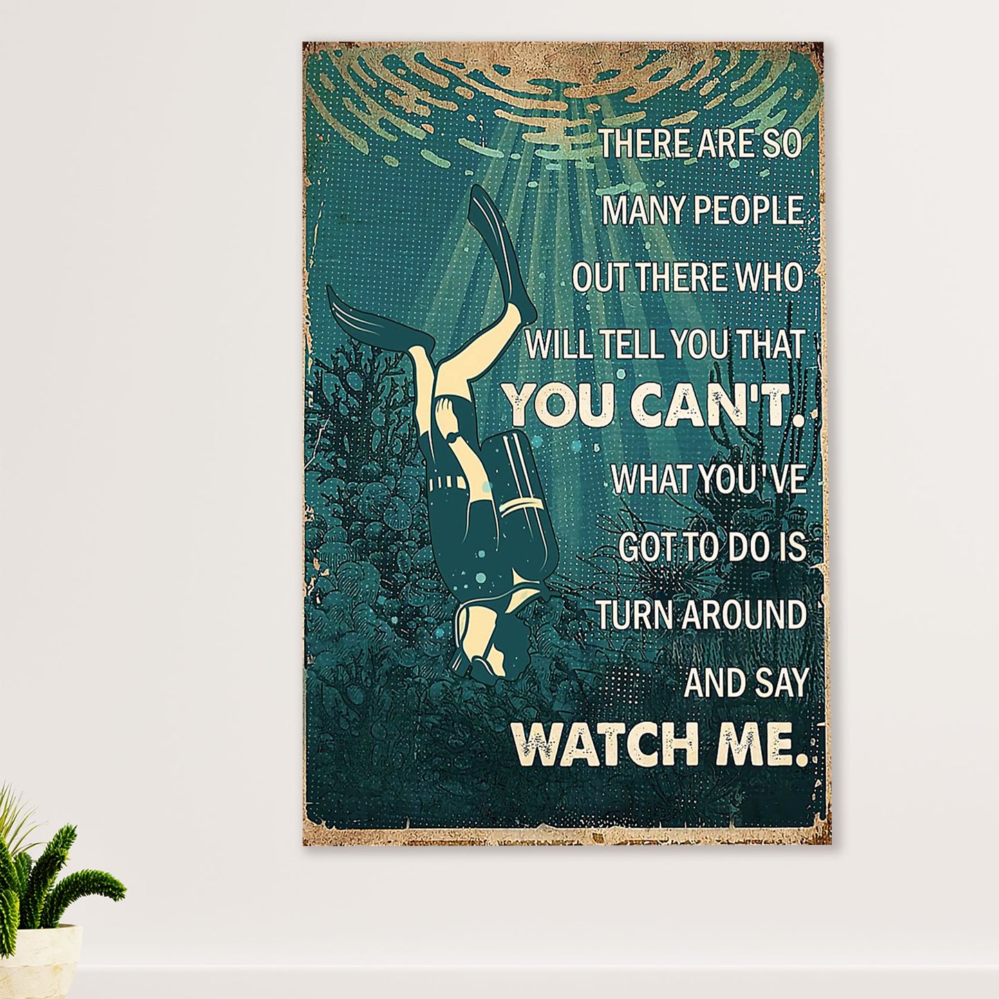 Scuba Diving Canvas Wall Art Prints | Watch Me | Home Décor Gift for Scuba Diver