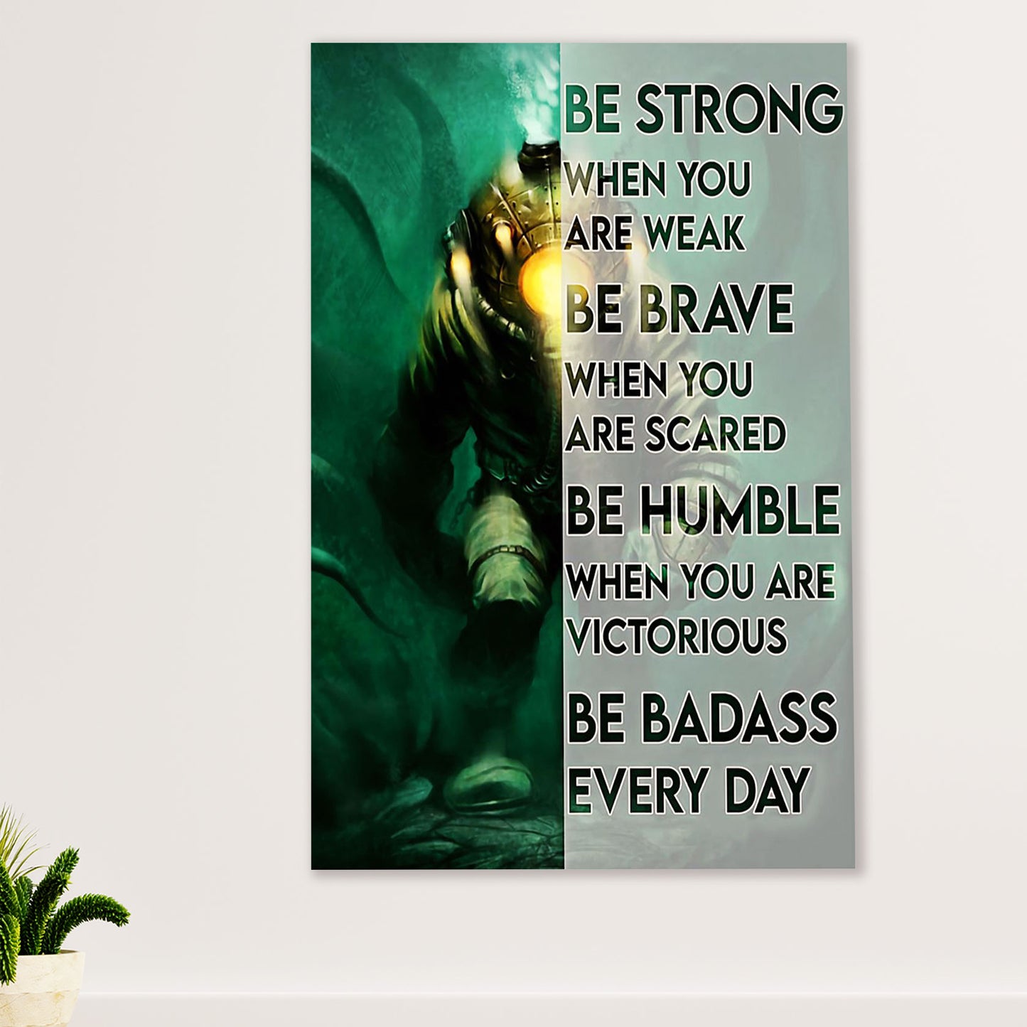 Scuba Diving Canvas Wall Art Prints | Be Strong | Home Décor Gift for Scuba Diver