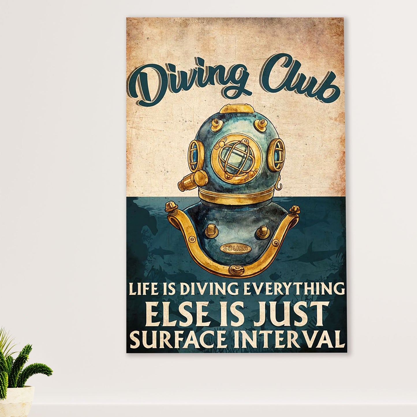 Scuba Diving Canvas Wall Art Prints | Diving Club | Home Décor Gift for Scuba Diver