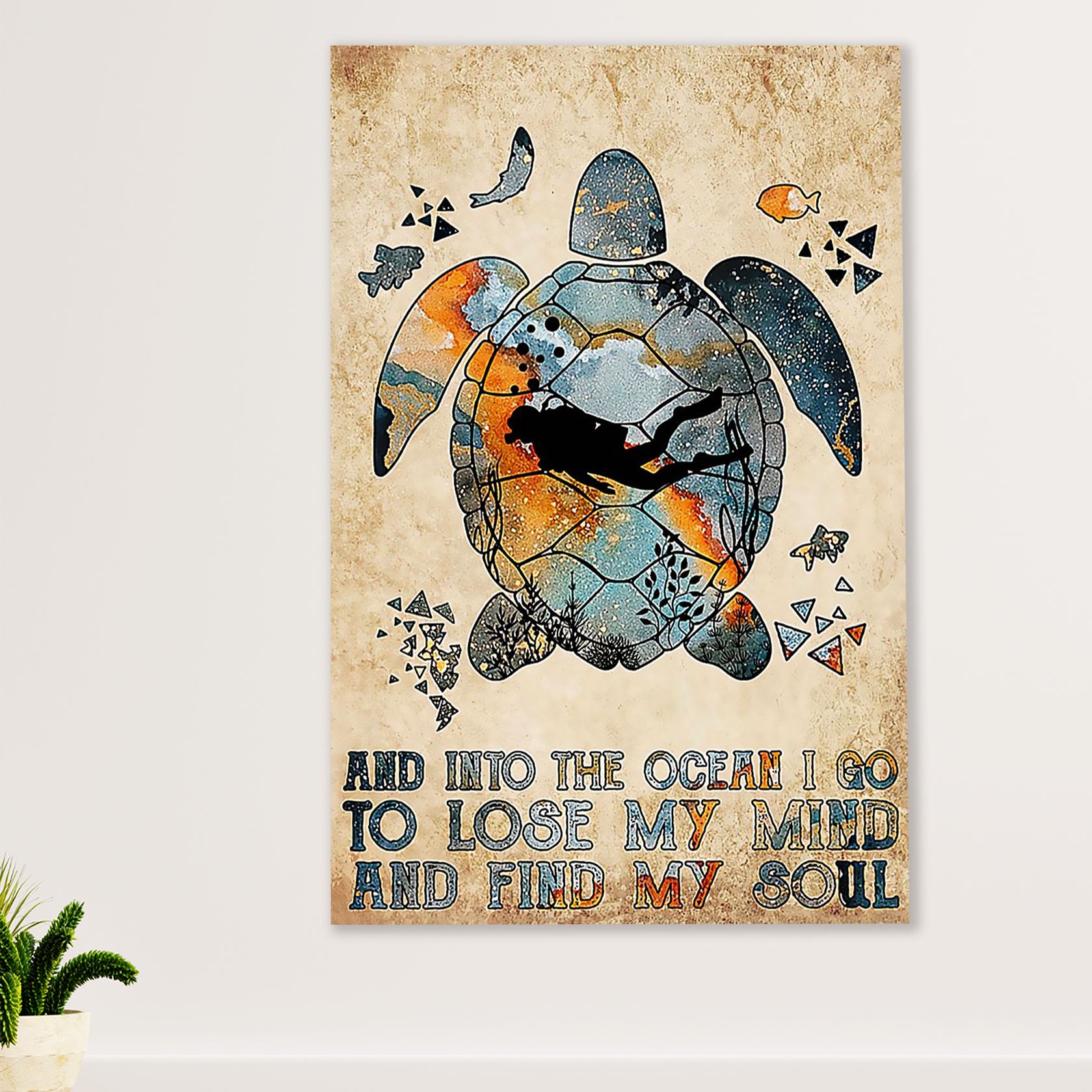 Scuba Diving Canvas Wall Art Prints | Find My Soul | Home Décor Gift for Scuba Diver