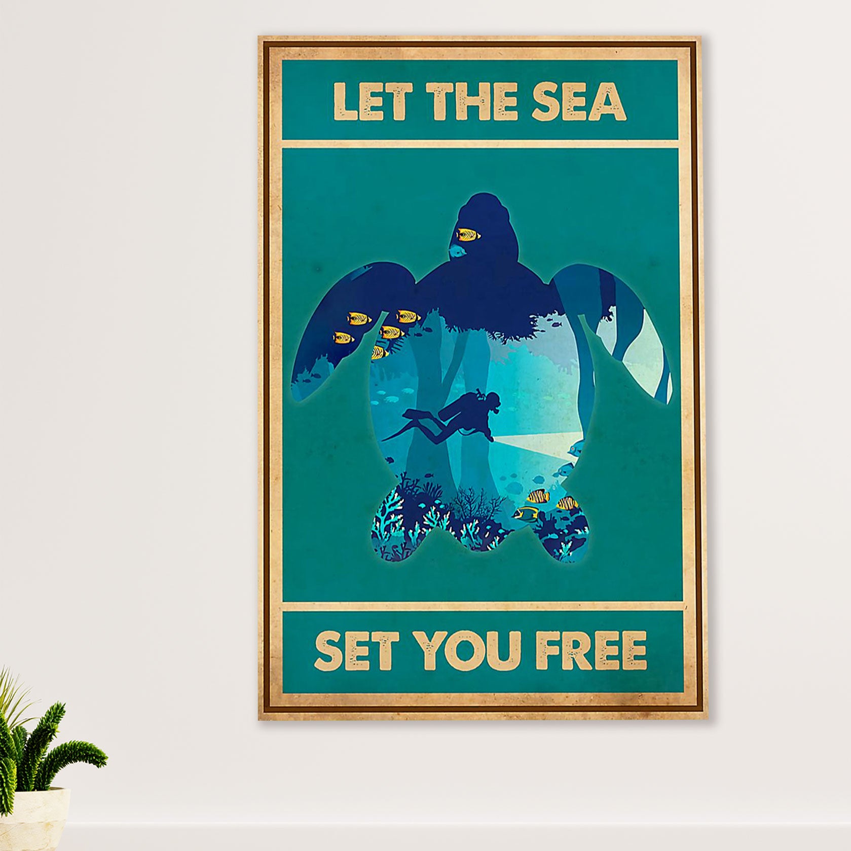 Scuba Diving Canvas Wall Art Prints | Set You Free | Home Décor Gift for Scuba Diver