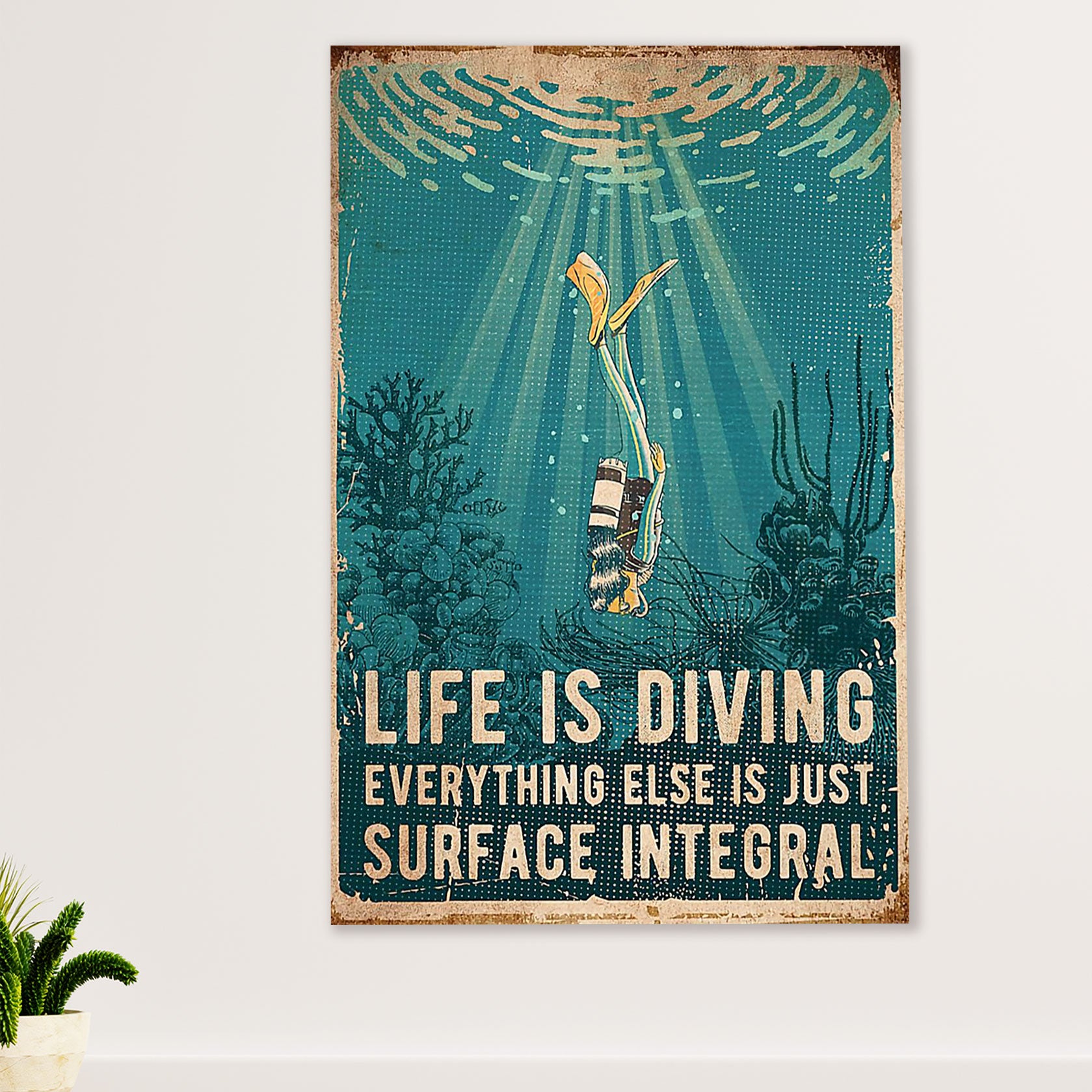 Scuba Diving Canvas Wall Art Prints | Life Is Diving | Home Décor Gift for Scuba Diver