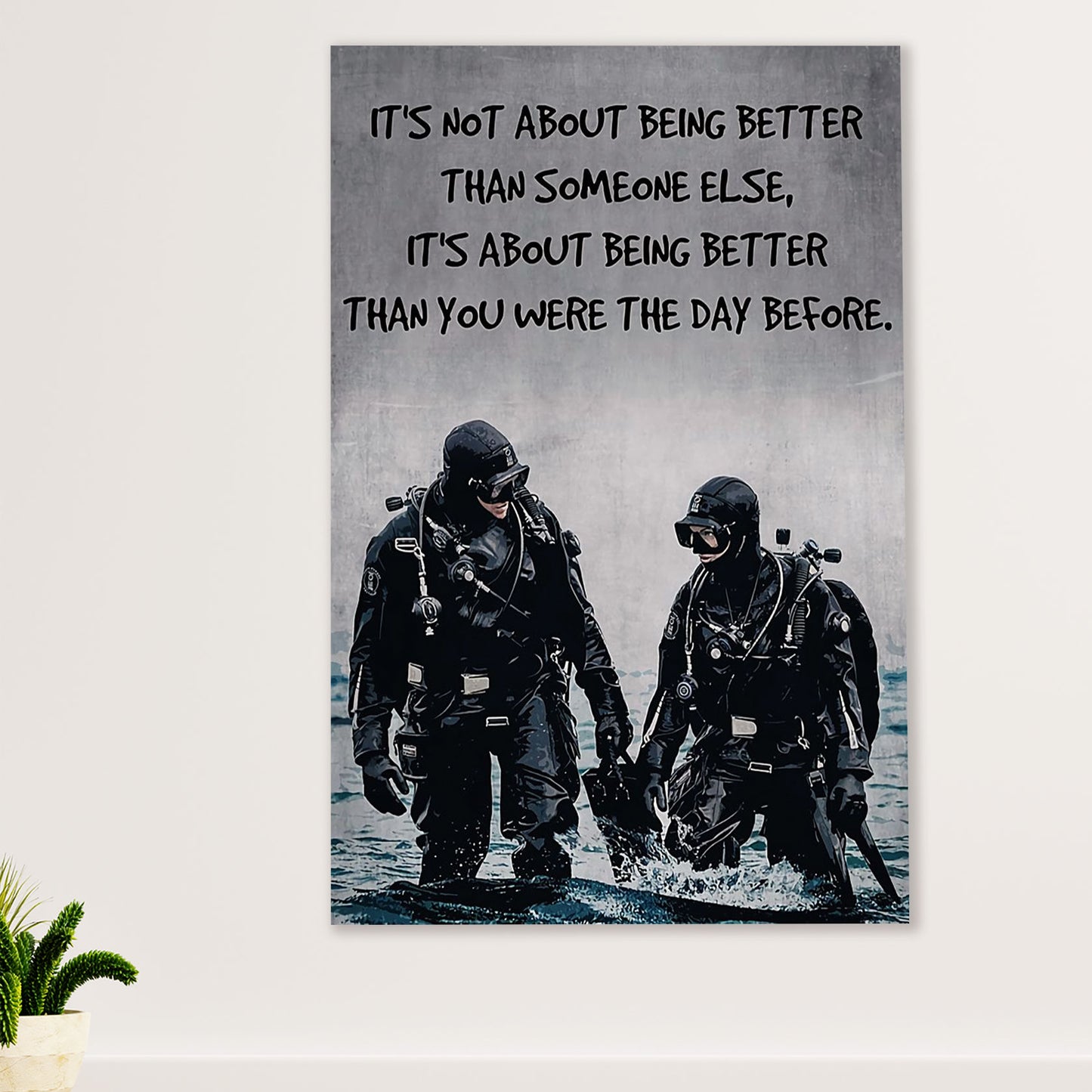 Scuba Diving Poster Prints | Better Than Yesterday | Wall Art Gift for Scuba Diver