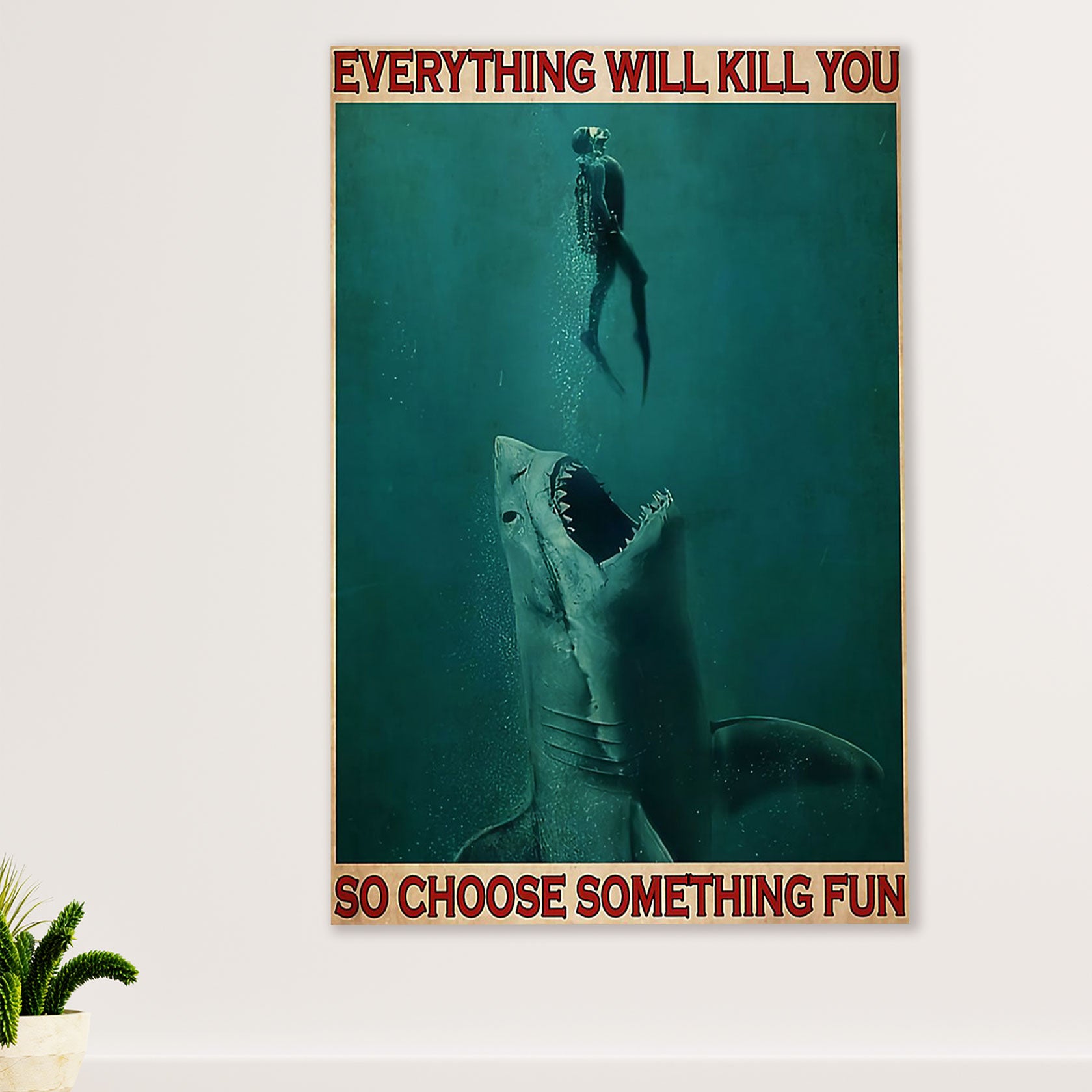 Scuba Diving Canvas Wall Art Prints | Choose Something Fun | Home Décor Gift for Scuba Diver