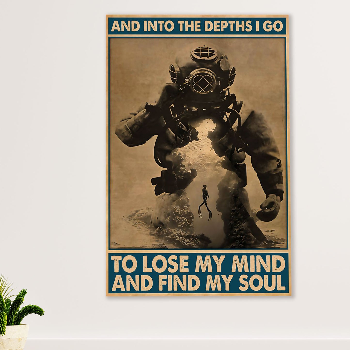 Scuba Diving Canvas Wall Art Prints | Lose My Mind | Home Décor Gift for Scuba Diver