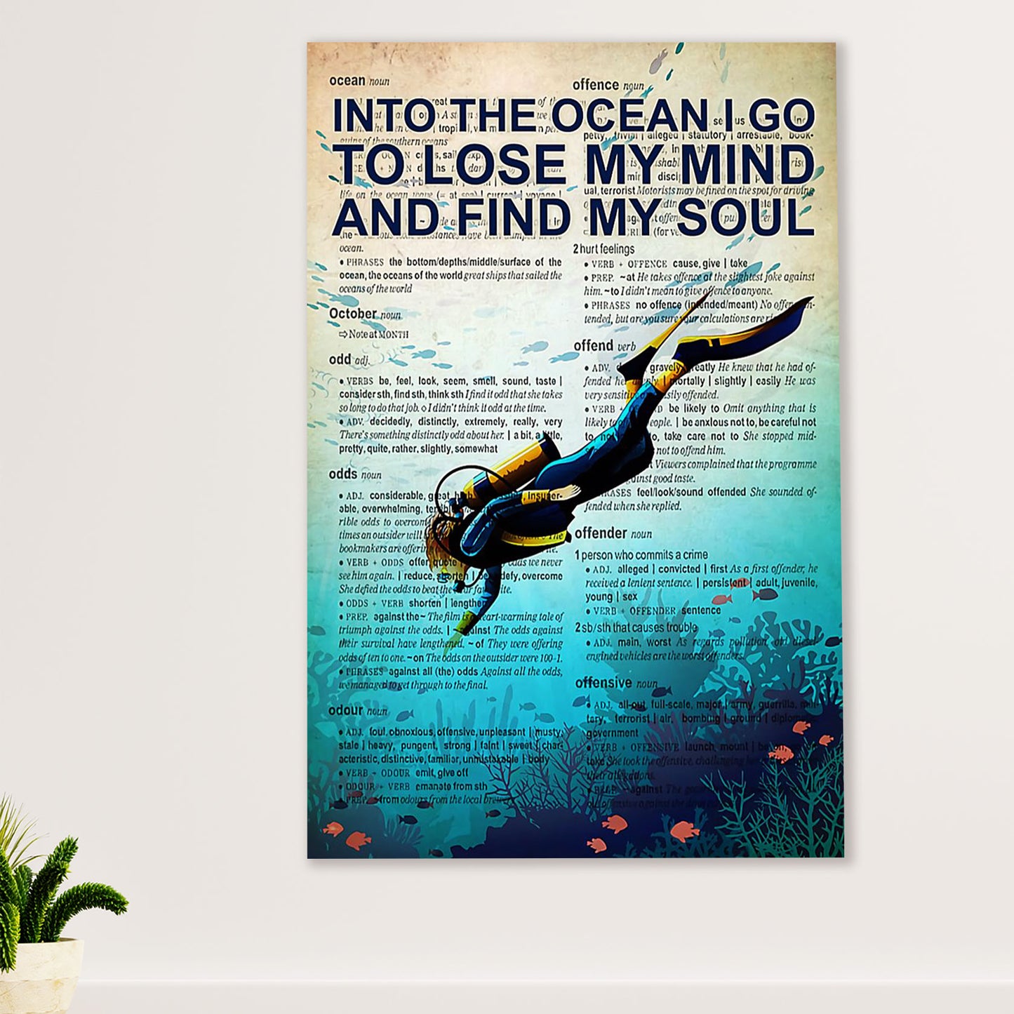 Scuba Diving Canvas Wall Art Prints | Find My Soul | Home Décor Gift for Scuba Diver