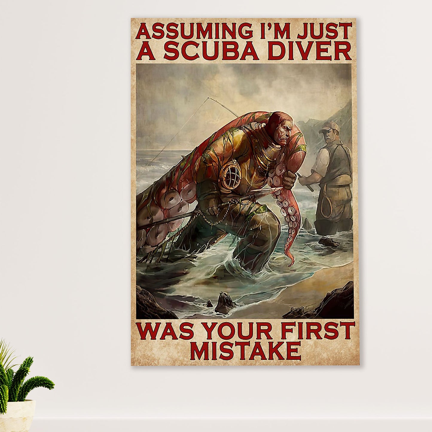 Scuba Diving Canvas Wall Art Prints | I'm Just A Scuba Diver | Home Décor Gift for Scuba Diver