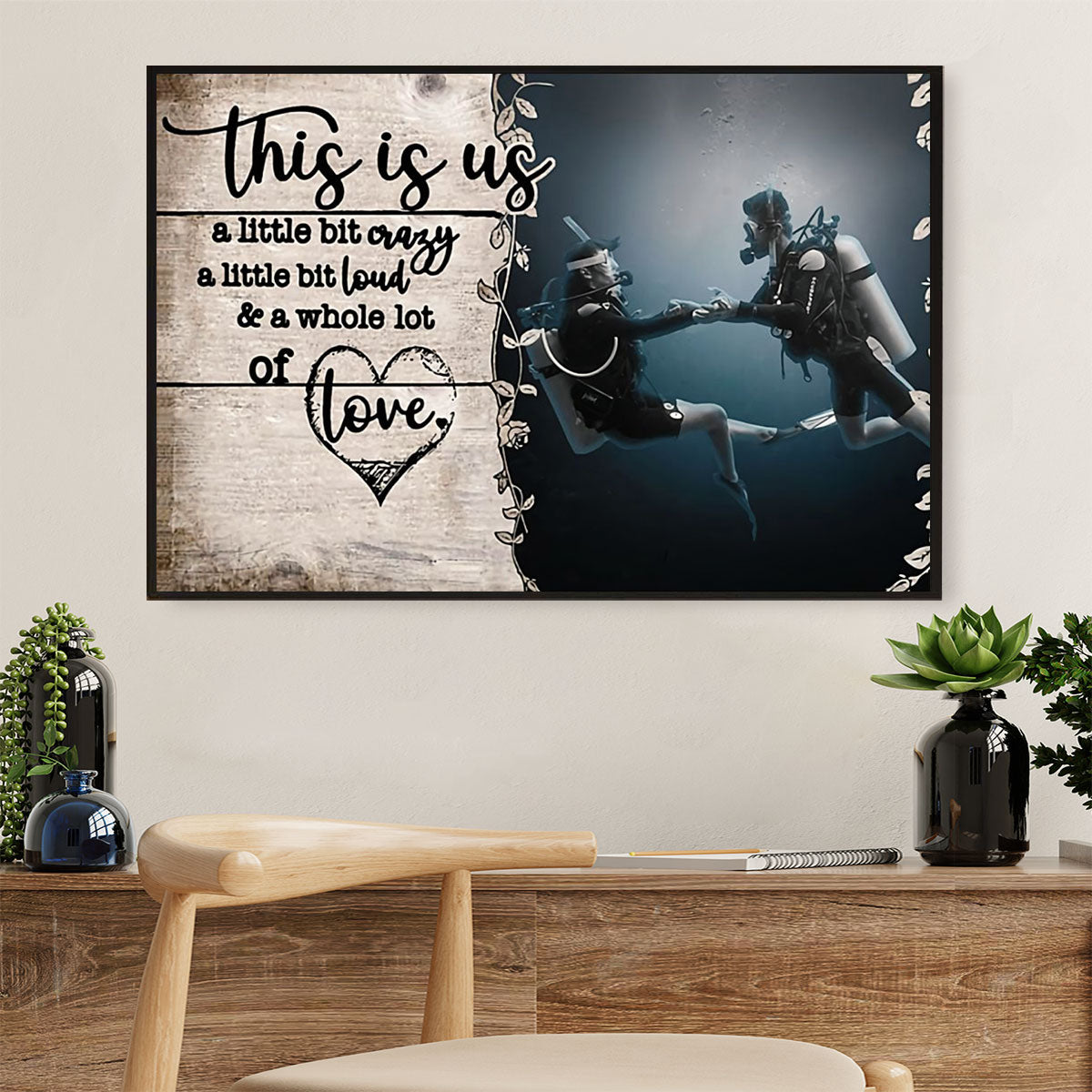 Scuba Diving Poster Prints | Couple This Is Us | Wall Art Gift for Scuba Diver