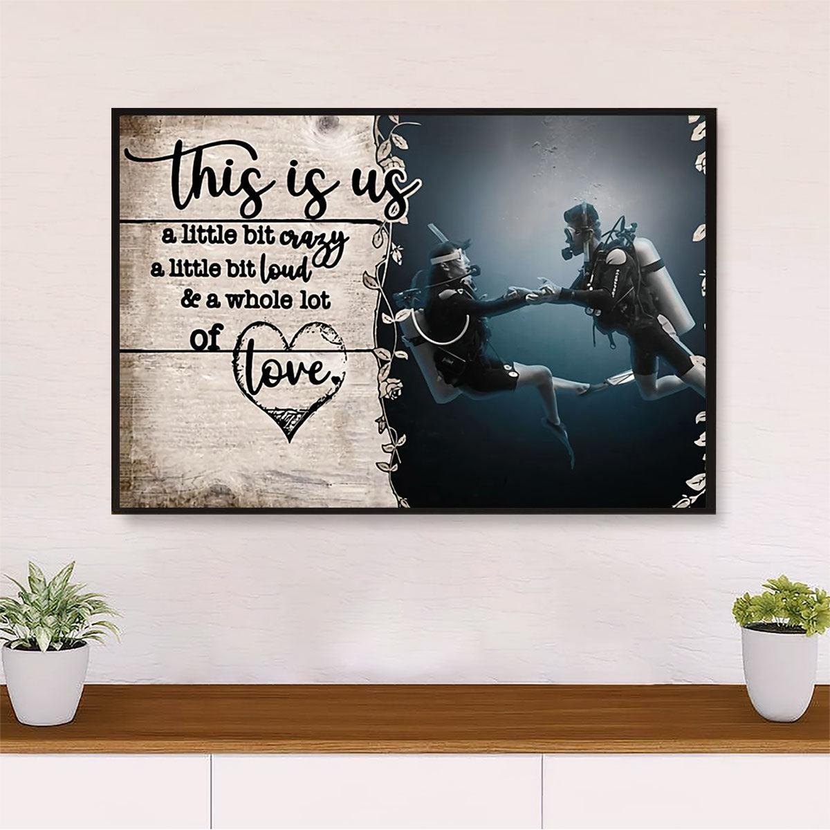 Scuba Diving Poster Prints | Couple This Is Us | Wall Art Gift for Scuba Diver
