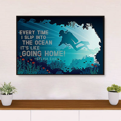 Scuba Diving Canvas Wall Art Prints | Slip To The Ocean | Home Décor Gift for Scuba Diver