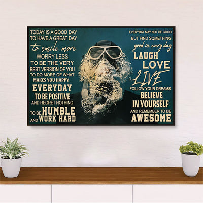 Scuba Diving Canvas Wall Art Prints | Laugh Love Live | Home Décor Gift for Scuba Diver