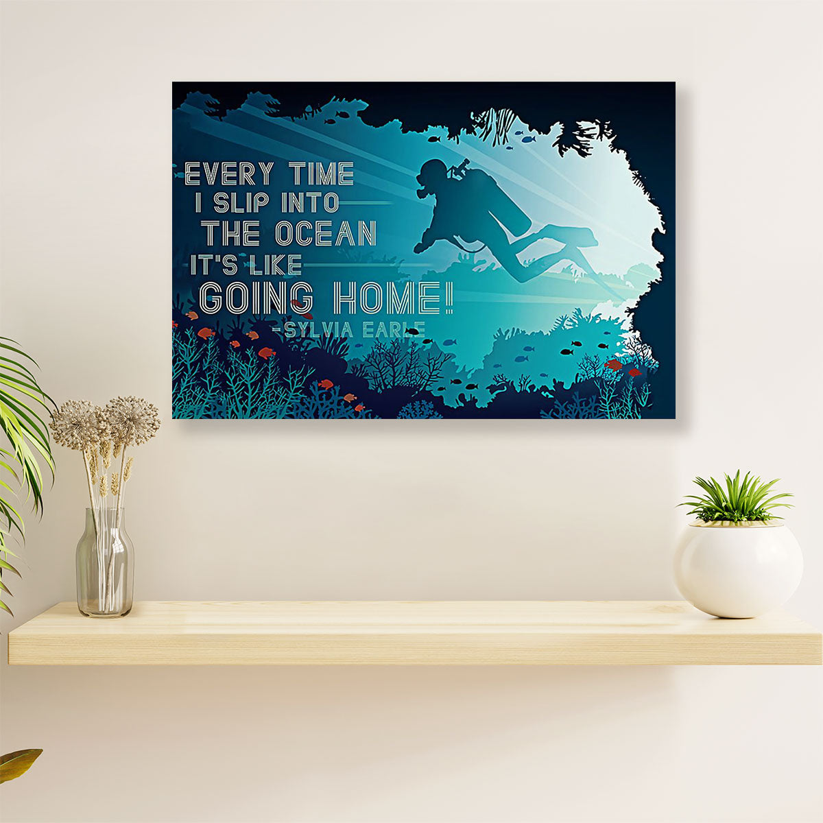 Scuba Diving Canvas Wall Art Prints | Slip To The Ocean | Home Décor Gift for Scuba Diver