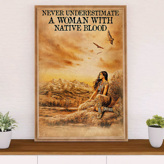 Native American Tribe Poster Prints | Woman With Native Blood | Wall Art Gift for American Indians