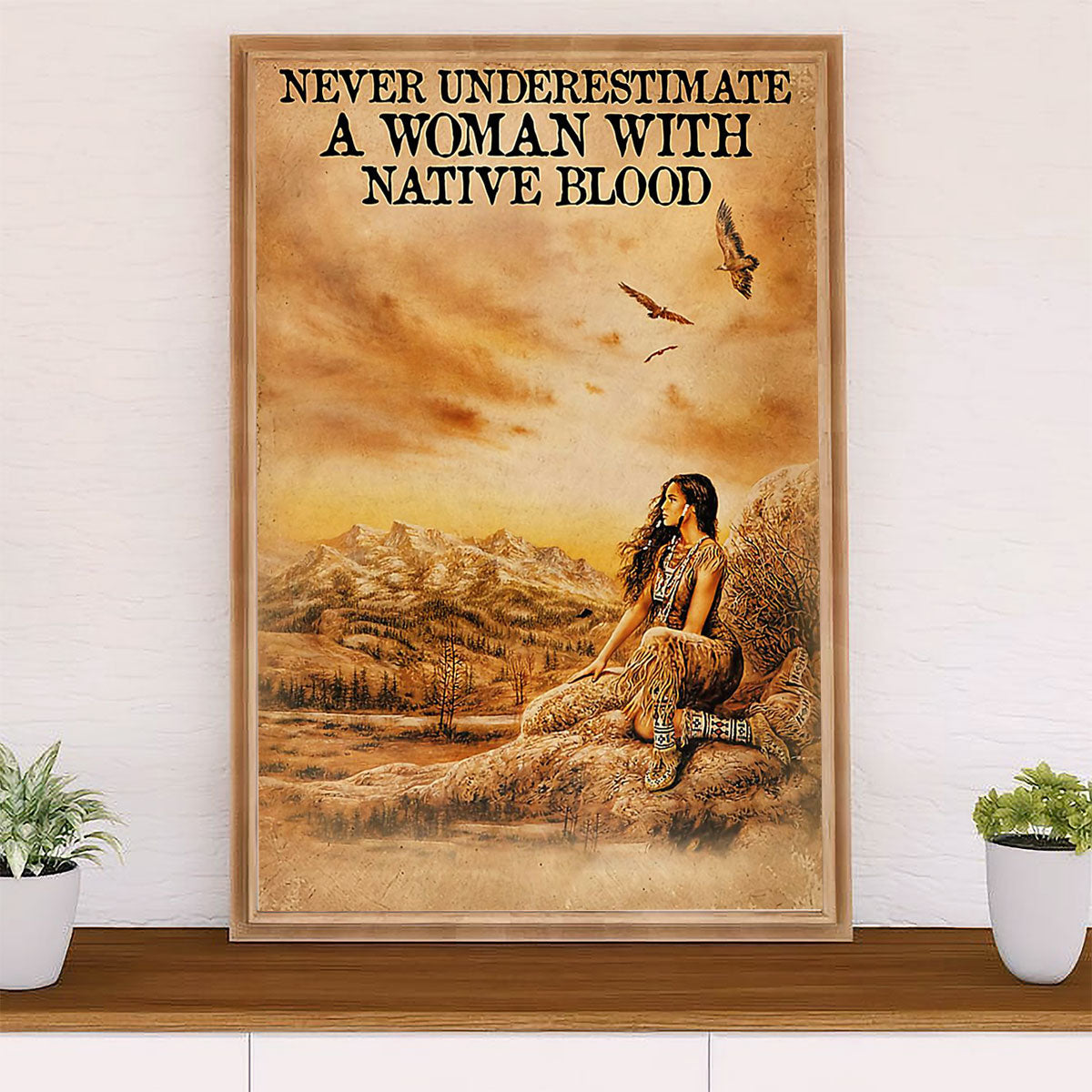 Native American Tribe Canvas Wall Art Prints | Woman With Native Blood | Gift for American Indians